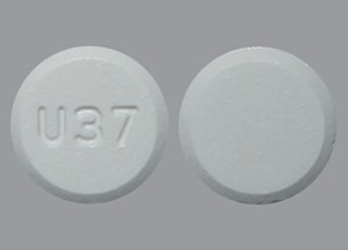 Pill U37 White Round is Acetaminophen and Codeine Phosphate