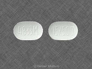 Metformin hydrochloride and pioglitazone hydrochloride 500 mg / 15 mg 4833M 15 500