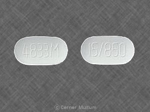 Metformin hydrochloride and pioglitazone hydrochloride 850 mg / 15 mg 4833M 15 850