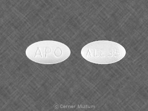 Pill APO ALE 35 White Elliptical/Oval is Alendronate Sodium