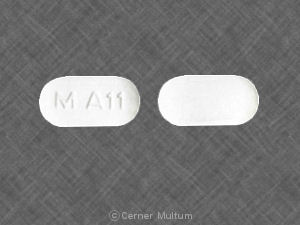 Pill M A11 White Capsule/Oblong is Alendronate Sodium