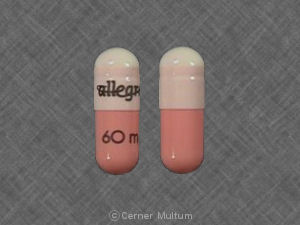 Pill allegra 60 mg Pink & White Capsule/Oblong is Allegra