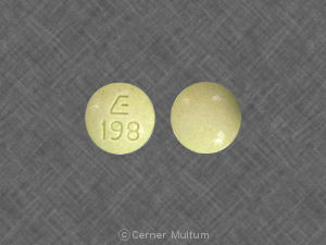 Pill E 198 Yellow Round is Alprazolam Extended-Release