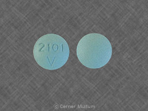 Pill V 2101 Blue Round is Amitriptyline Hydrochloride