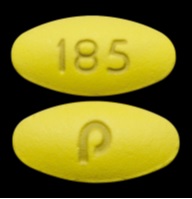 Pill P 185 Yellow Oval is Amlodipine Besylate, Hydrochlorothiazide and Valsartan