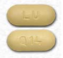 Pill LU Q14 Yellow Capsule-shape is Amlodipine Besylate and Valsartan
