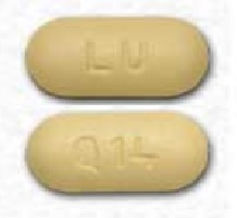 Pill LU Q14 Yellow Capsule/Oblong is Amlodipine Besylate and Valsartan