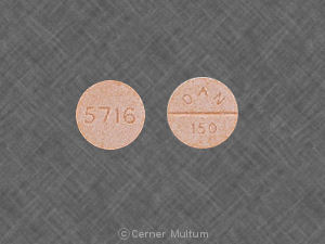 Pill 5716 DAN 150 Orange Round is Amoxapine