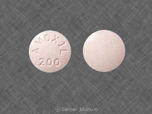 Pill AMOXIL 200 Pink Round is Amoxil