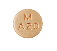 Amphetamine and dextroamphetamine 20 mg M A20