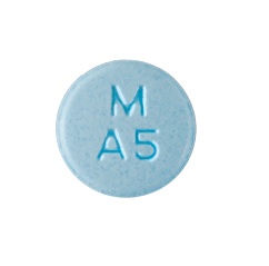 Pill M A5 Blue Round is Amphetamine and Dextroamphetamine.