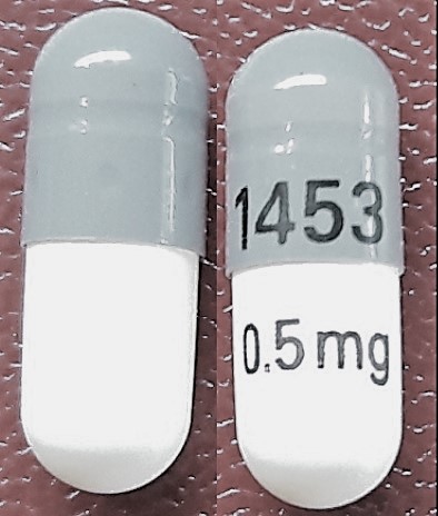 Pill 1453 0.5 mg is Anagrelide Hydrochloride 0.5 mg