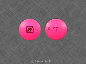 Pill W A77 Pink Round is Aralen Phosphate