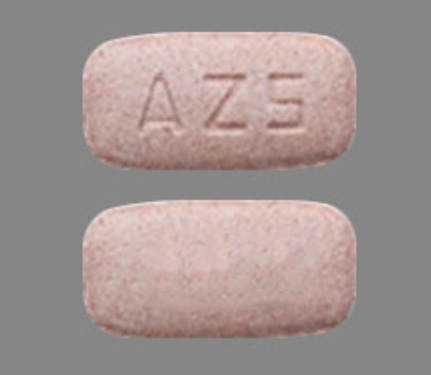 Pill AZ5 Pink Rectangle is Aripiprazole