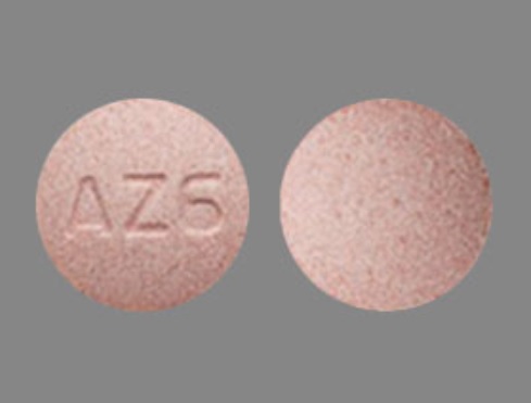 Pill AZ6 Pink Round is Aripiprazole