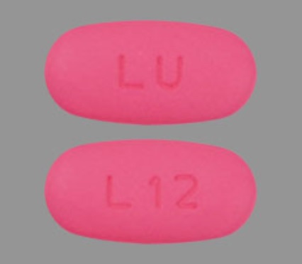 Pill LU L12 Pink Oval is Azithromycin Monohydrate