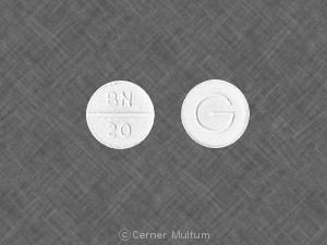 Pill BN 20 G White Round is Baclofen