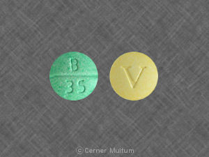 Pill B 35 V Green & White Round is Bontril PDM