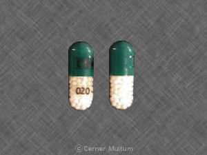 Pill ETHEX 020 Green & White Capsule-shape is Bromfenex PD