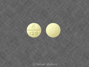 Ayarlamak Uyarı betimleme  E 129 Pill (Yellow/Round/8mm) - Pill Identifier - Drugs.com