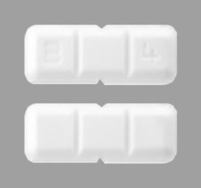 Pill B 4 White Rectangle is Buspirone Hydrochloride