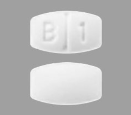 Pill B 1 White Elliptical/Oval is Buspirone Hydrochloride