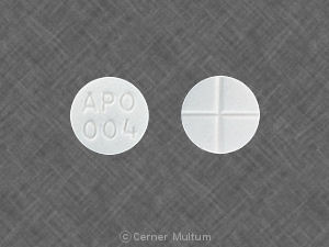 Pill APO 004 White Round is Captopril