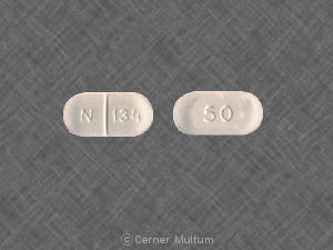 Pill 50 N 134 White Oval is Captopril