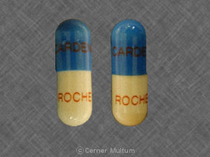 Pill CARDENESR 60MG ROCHE Blue & White Capsule/Oblong is Cardene SR