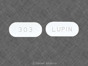 Pill 303 LUPIN White Elliptical/Oval is Cefuroxime Axetil