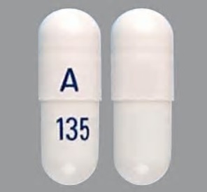 Pill A 135 White Capsule/Oblong is Celecoxib
