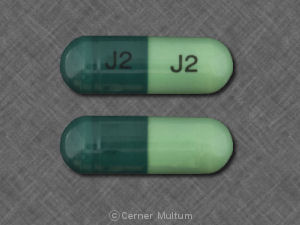 Pill J2 J2 Green Capsule/Oblong is Cephalexin Monohydrate