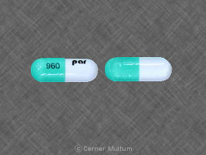 Pill 960 par Green & White Capsule/Oblong is Chlordiazepoxide Hydrochloride