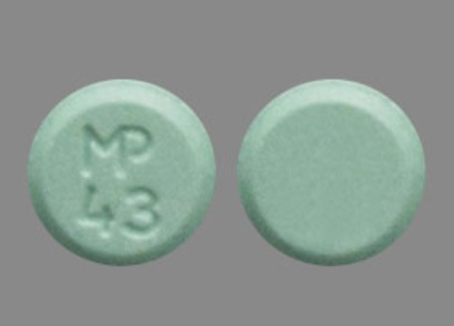 Pill MP 43 Green Round is Chlorthalidone