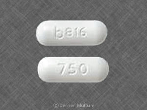 Pill b816 750 White Elliptical/Oval is Ciprofloxacin Hydrochloride