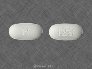 Pill R 128 White Oval is Ciprofloxacin Hydrochloride