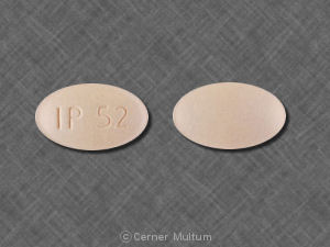 Pill IP 52 Orange Oval is Citalopram Hydrobromide