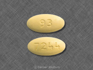 Konkurrencedygtige snigmord Støv 93 7244 Pill Yellow Elliptical/Oval - Drugs.com