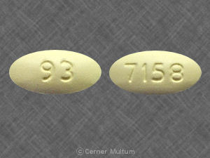 Pill 93 7158 Yellow Oval is Clarithromycin