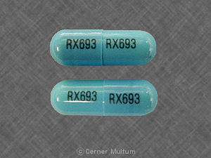 Pill RX693 RX693 Blue Capsule-shape is Clindamycin Hydrochloride