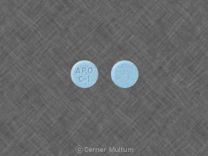 Pill APO C-1 Blue Round is Clonazepam