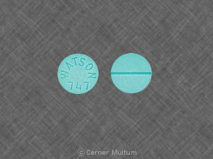 Pill WATSON 747 Blue Round is Clonazepam