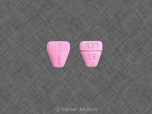 Pill WATSON 837 15 Pink U-shape is Clorazepate Dipotassium