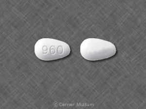 Pill 960 White Egg-shape is Cozaar