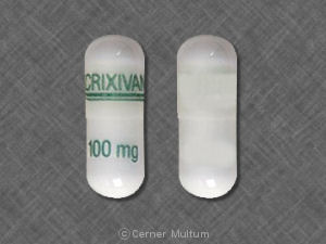 Pill CRIXIVAN 100 mg White Capsule/Oblong is Crixivan