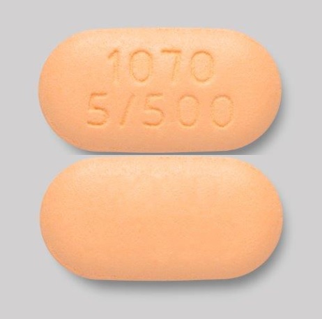 Pill 1070 5/500 Orange Capsule-shape is Xigduo XR