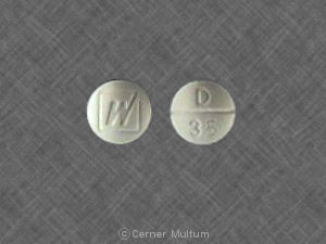 Pill W D 35 White Round is Demerol HCl