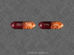 Pill 3512 5 mg SB 5 mg Brown Capsule/Oblong is Dexedrine Spansule