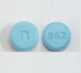 Pill n 862 Blue Round is Dexmethylphenidate Hydrochloride