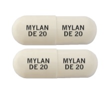 Pill MYLAN DE 20 MYLAN DE 20 White Capsule/Oblong is Dexmethylphenidate Hydrochloride Extended-Release